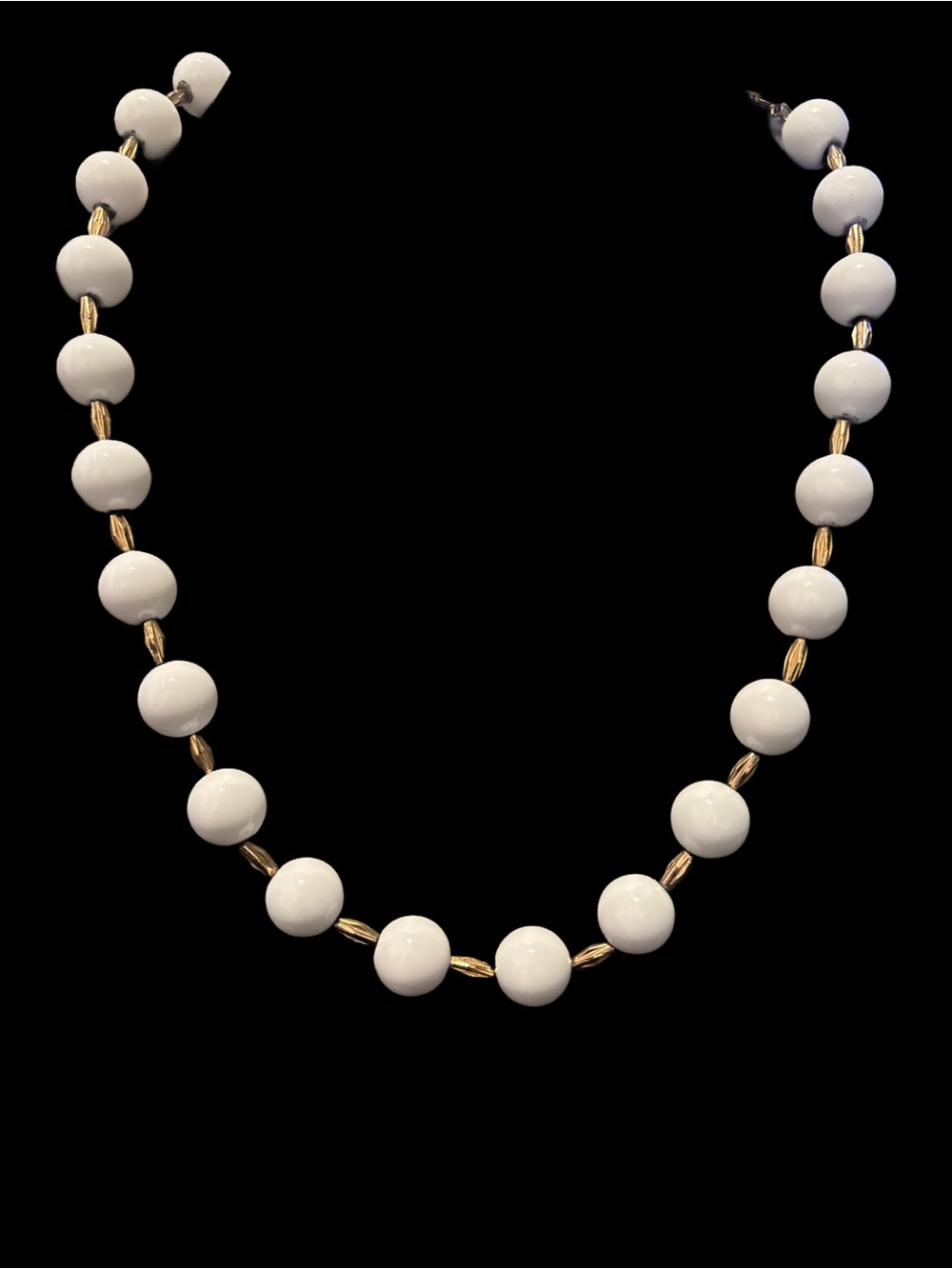 16. Classic  Vintage Red & White Beaded Necklace Set - 18” and 22”